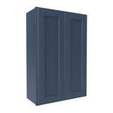 Wall Kitchen Cabinet - 24W x 36H x 12D - Blue Shaker Cabinet - RTA