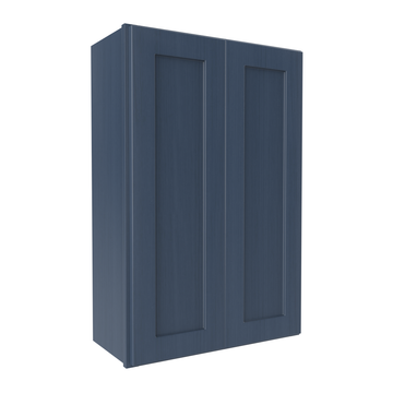 Wall Kitchen Cabinet - 24W x 36H x 12D - Blue Shaker Cabinet