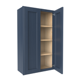 Wall Kitchen Cabinet - 24W x 42H x 12D - Blue Shaker Cabinet - RTA