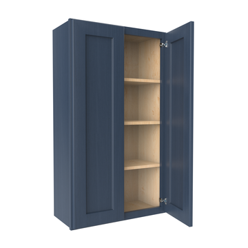 Wall Kitchen Cabinet - 24W x 42H x 12D - Blue Shaker Cabinet