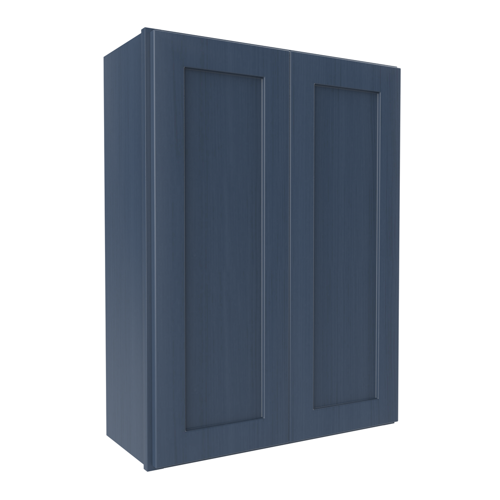 Wall Kitchen Cabinet - 27W x 36H x 12D - Blue Shaker Cabinet