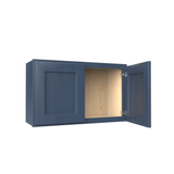 Wall Kitchen Cabinet - 30W x 18H x 12D - Blue Shaker Cabinet - RTA