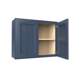 Wall Kitchen Cabinet - 30W x 24H x 12D - Blue Shaker Cabinet - RTA