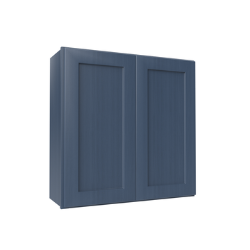 Wall Kitchen Cabinet - 30W x 30H x 12D - Blue Shaker Cabinet