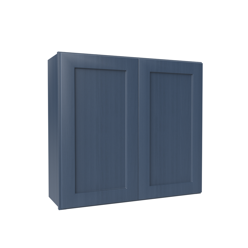 Wall Kitchen Cabinet - 33W x 30H x 12D - Blue Shaker Cabinet