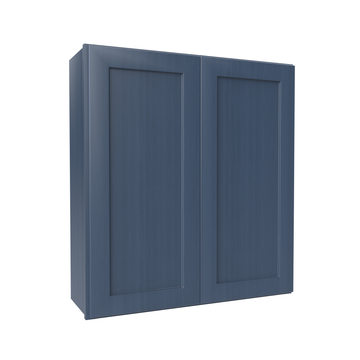 Wall Kitchen Cabinet - 33W x 36H x 12D - Blue Shaker Cabinet - RTA