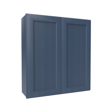 Wall Kitchen Cabinet - 33W x 36H x 12D - Blue Shaker Cabinet