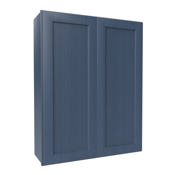 Wall Kitchen Cabinet - 33W x 42H x 12D - Blue Shaker Cabinet - RTA