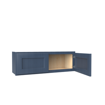 Wall Kitchen Cabinet - 36W x 12H x 12D - Blue Shaker Cabinet - RTA