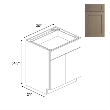 RTA - Newport Millstone - Full Height Double Door Base Cabinets - 30