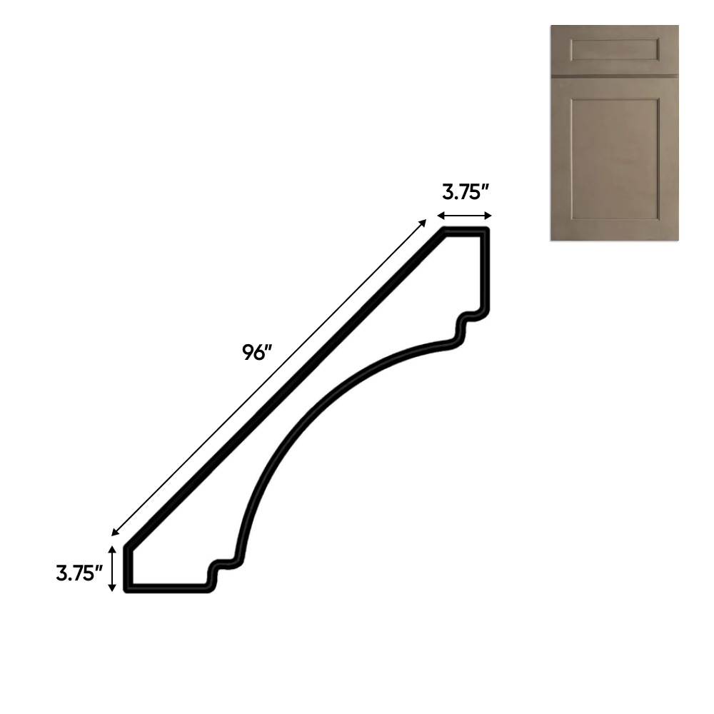 Newport Millstone - Crown Moldings - 96"W x 3.5"H x 3.5"D - Pre Assembled