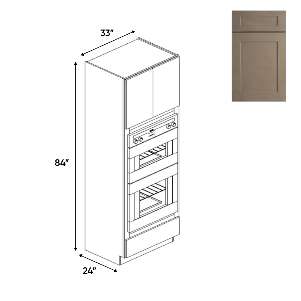 Newport Millstone - Double Oven Cabinets - 33"W x 84"H x 24"D - Pre Assembled