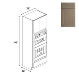 RTA - Newport Millstone - Double Oven Cabinets - 33"W x 96"H x 24"D