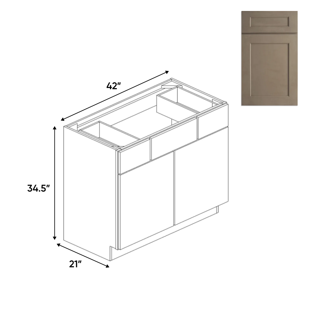 Newport Millstone - Vanity Consoles - 42"W x 34.5"H x 21"D - Pre Assembled