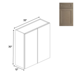RTA - Newport Millstone - 30"Height Double Door Wall Cabinets - 33"W x 30"H x 12"D