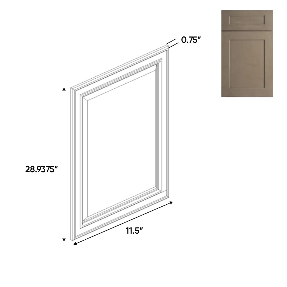 Newport Millstone - Decorative End Panel Doors - 11.5"W x 28.93"H x 0.75"D - Pre Assembled