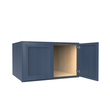 Refrigerator Cabinet - 30W x 18H x 24D - Blue Shaker Cabinet - RTA