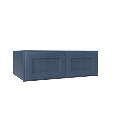 Wall Kitchen Cabinet - 36W x 12H x 24D - Blue Shaker Cabinet