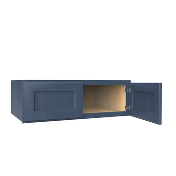 Wall Kitchen Cabinet - 36W x 12H x 24D - Blue Shaker Cabinet