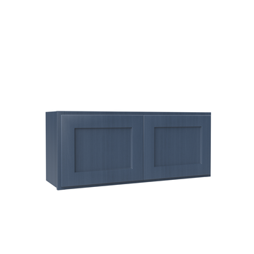 Wall Kitchen Cabinet - 36W x 15H x 12D - Blue Shaker Cabinet - RTA