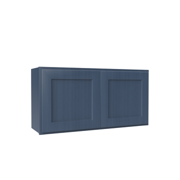 Wall Kitchen Cabinet - 36W x 18H x 12D - Blue Shaker Cabinet