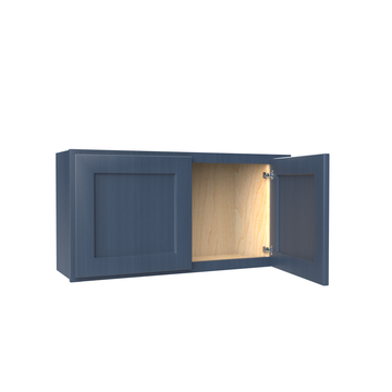 Wall Kitchen Cabinet - 36W x 18H x 12D - Blue Shaker Cabinet - RTA