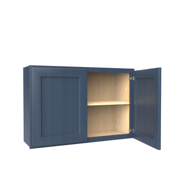 Wall Kitchen Cabinet - 36W x 24H x 12D - Blue Shaker Cabinet