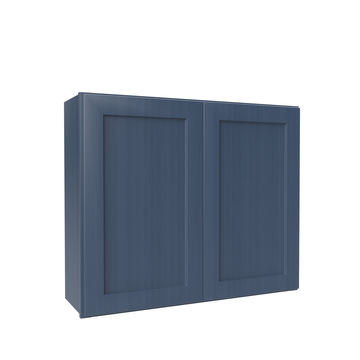 Wall Kitchen Cabinet - 36W x 30H x 12D - Blue Shaker Cabinet