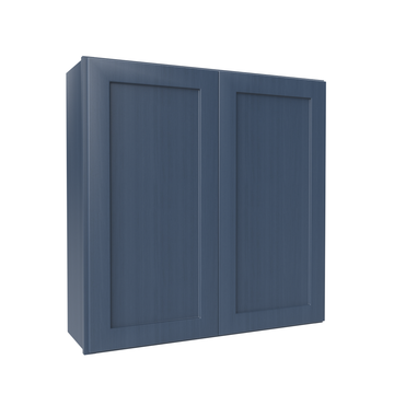 Wall Kitchen Cabinet - 36W x 36H x 12D - Blue Shaker Cabinet