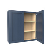 Wall Kitchen Cabinet - 36W x 36H x 12D - Blue Shaker Cabinet - RTA