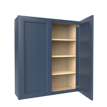 Wall Kitchen Cabinet - 36W x 42H x 12D - Blue Shaker Cabinet - RTA