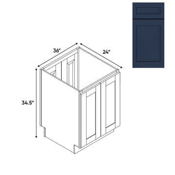 RTA - Navy Shaker - Base Cabinet with 4 Door - 24