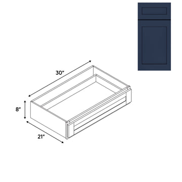 RTA - Navy Shaker - Desk Knee Drawer - 30"W x 8"H x 21"D - NS-DKD3021