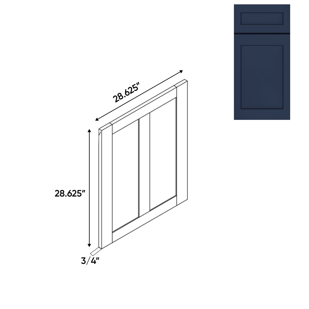 RTA - Navy Shaker - 3.75"W x 28.62"H - Matching Base End Panel 2 - 3.75"W x 28.62"H - NS-MBEP24