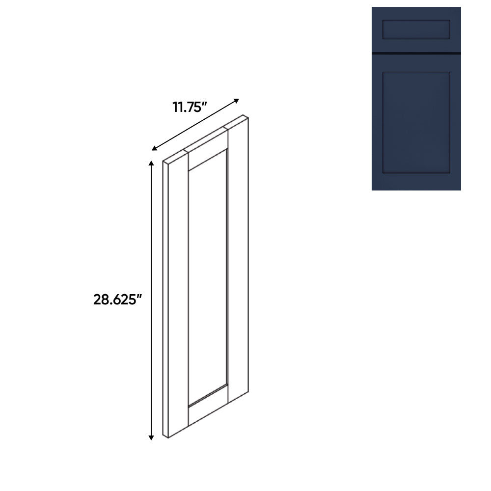 RTA - Navy Shaker - 11.75"W x 28.62"H - Matching Wall End Panel - 11.75"W x 28.62"H - NS-MWEP1230