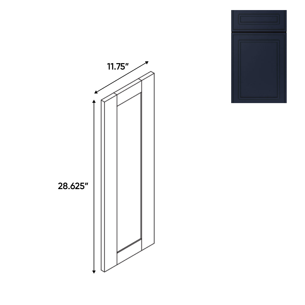 RTA - Elegant Shaker Navy - 11.75"W x 28.62"H - Matching Wall End Panel