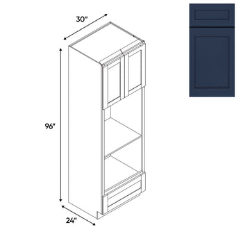 RTA - Navy Shaker - Wall Oven Cabinets with 2 Door 1 Drawer - 30