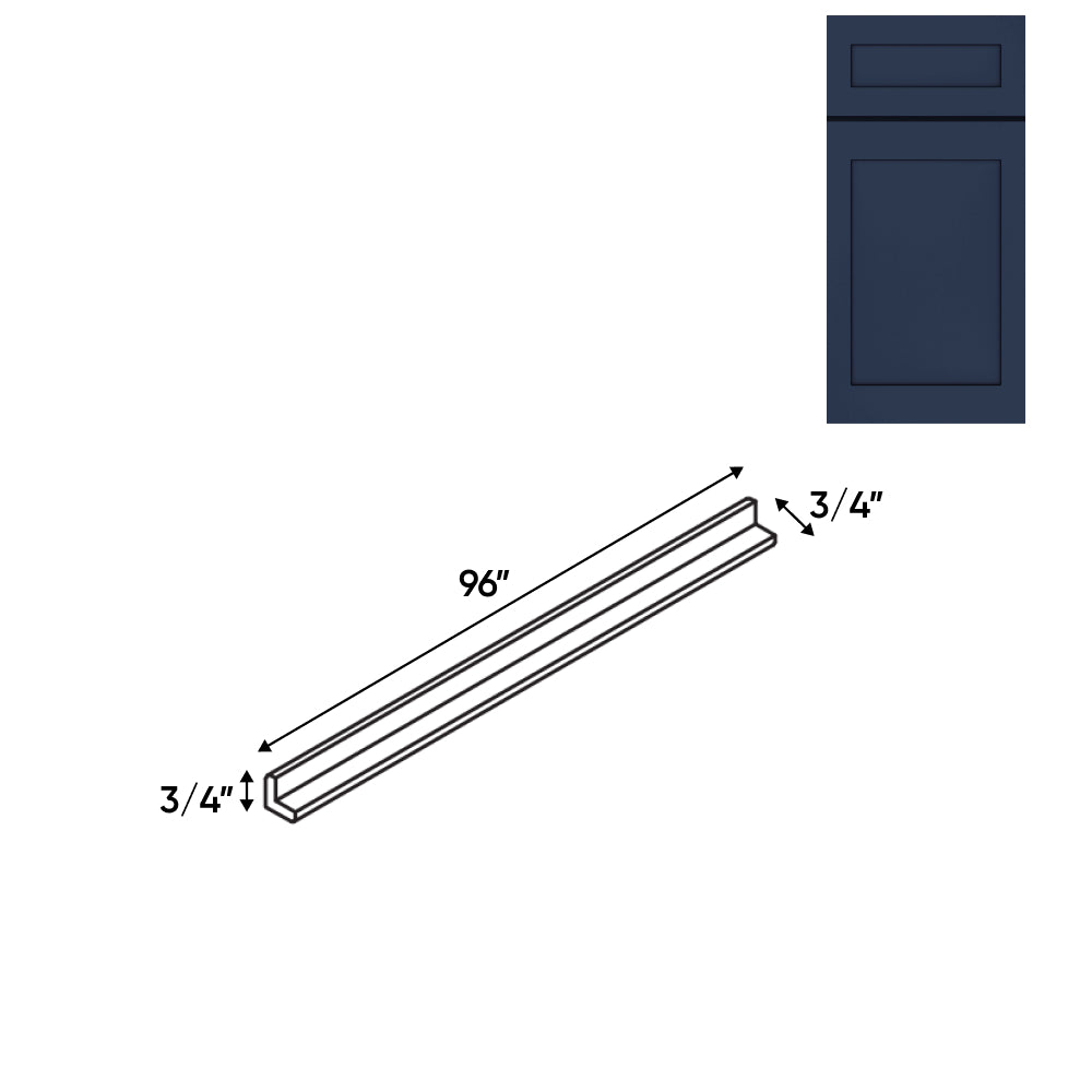 RTA - Navy Shaker - Outside Molding - 96"W x 3/4"H x 3/4"D - NS-OCM8