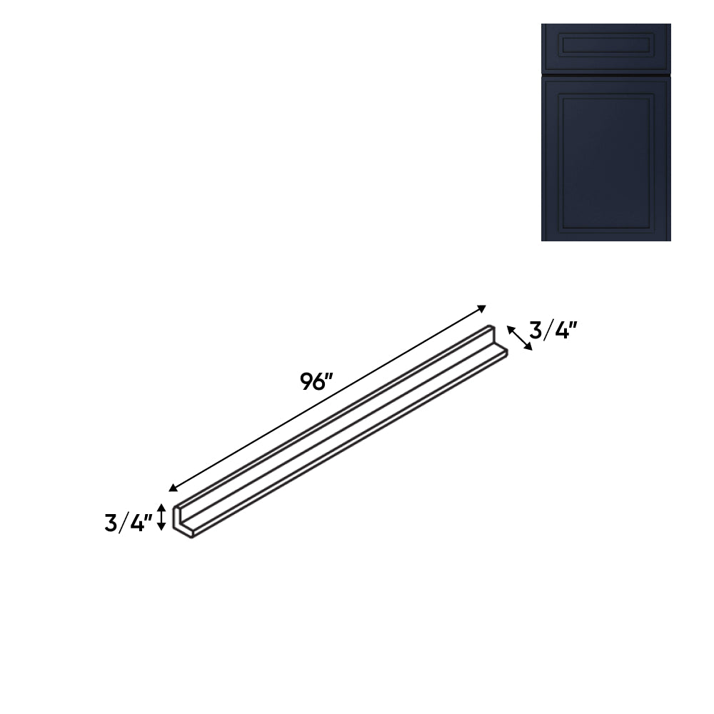 RTA - Elegant Shaker Navy - Outside Molding - 96"W x 3/4"H x 3/4"D