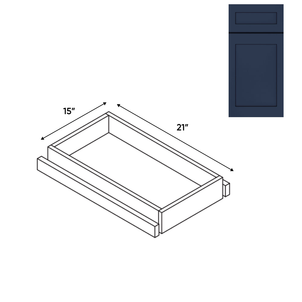 RTA - Navy Shaker - Base Roll Out Tray - 11"W x 4.25"H x 21"D - NS-T15