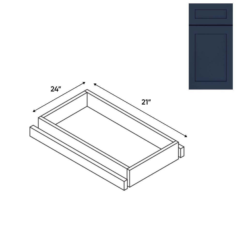 RTA - Navy Shaker - Base Roll Out Tray - 20"W x 4.25"H x 21"D - NS-T24