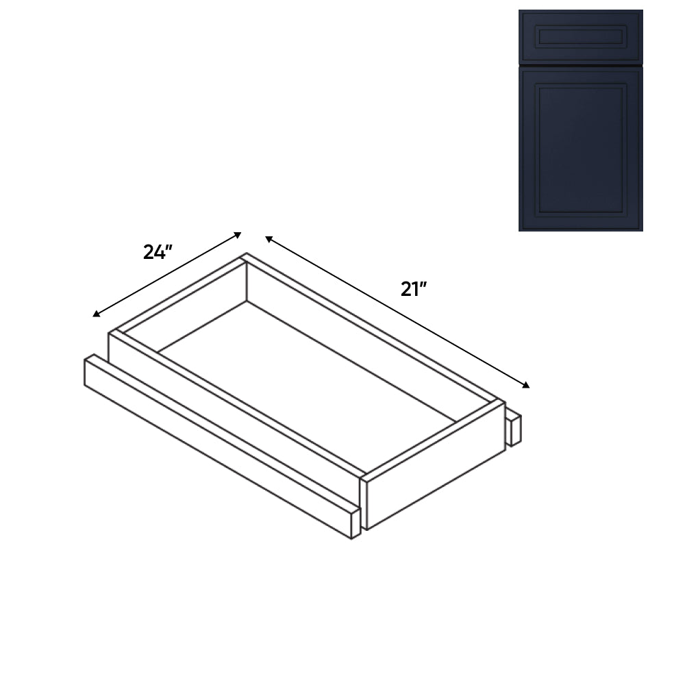 RTA - Elegant Shaker Navy - Base Roll Out Tray - 20"W x 4.25"H x 21"D