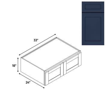 RTA - Navy Shaker - Wall High Cabinets with 2 Door - 33