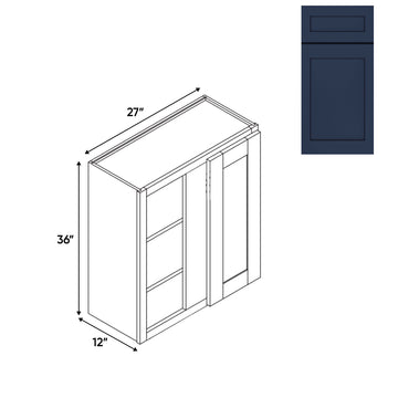 RTA - Navy Shaker - Wall Blinder Corner - 1 Door 2 Shelf - 27