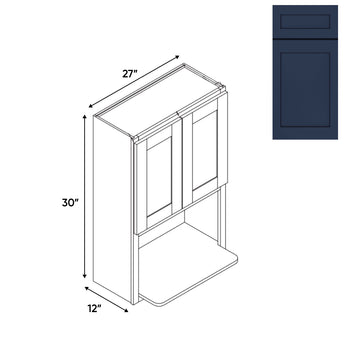 RTA - Navy Shaker - Microwave Wall Cabinets with 2 Door 1 Shelf - 27