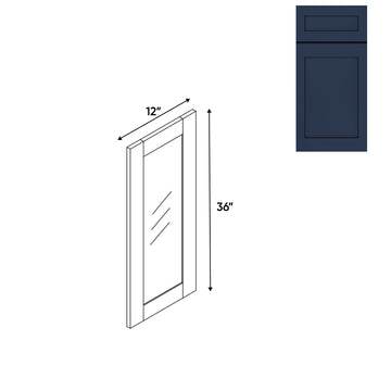 RTA - Navy Shaker - Wall Molding Glass Door with 1 Door - 12