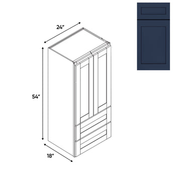 RTA - Navy Shaker - Wall Pantry Drawer Cabinet - 24