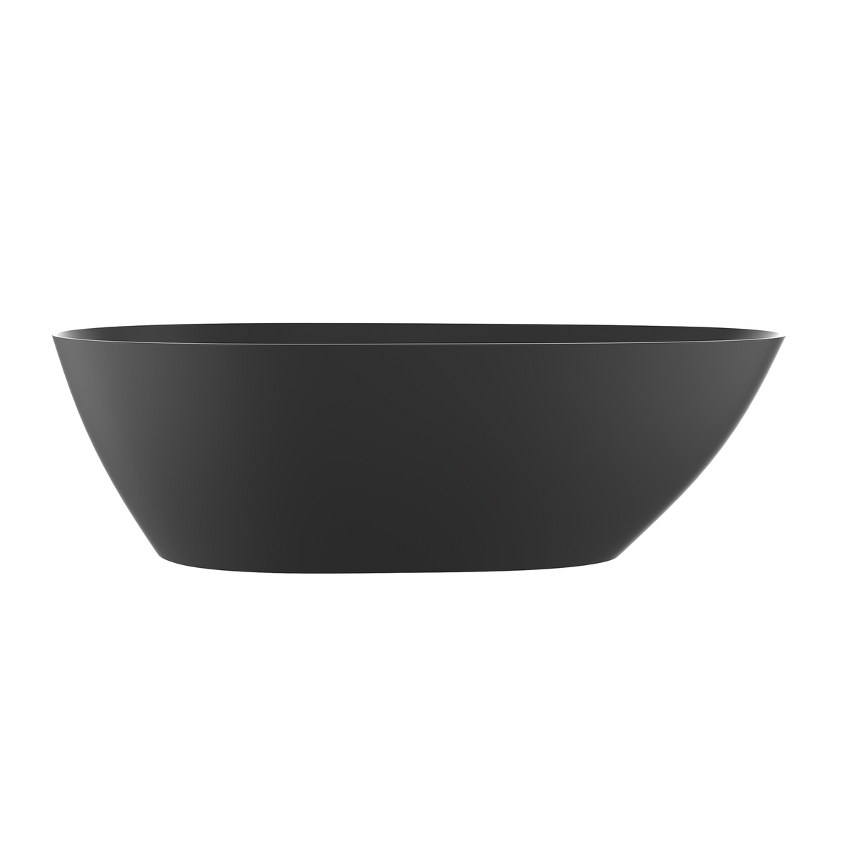 Nero 71 In. Freestanding Soaking Acrylic Bathtub in Matte Black with Chrome Plated - Center Drain & Overflow Cover