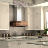 ZLINE 36 in. Remote Blower Ducted Designer Series Wooden Wall Mount Range Hood in Butcher Block (681W-RS-36-400)