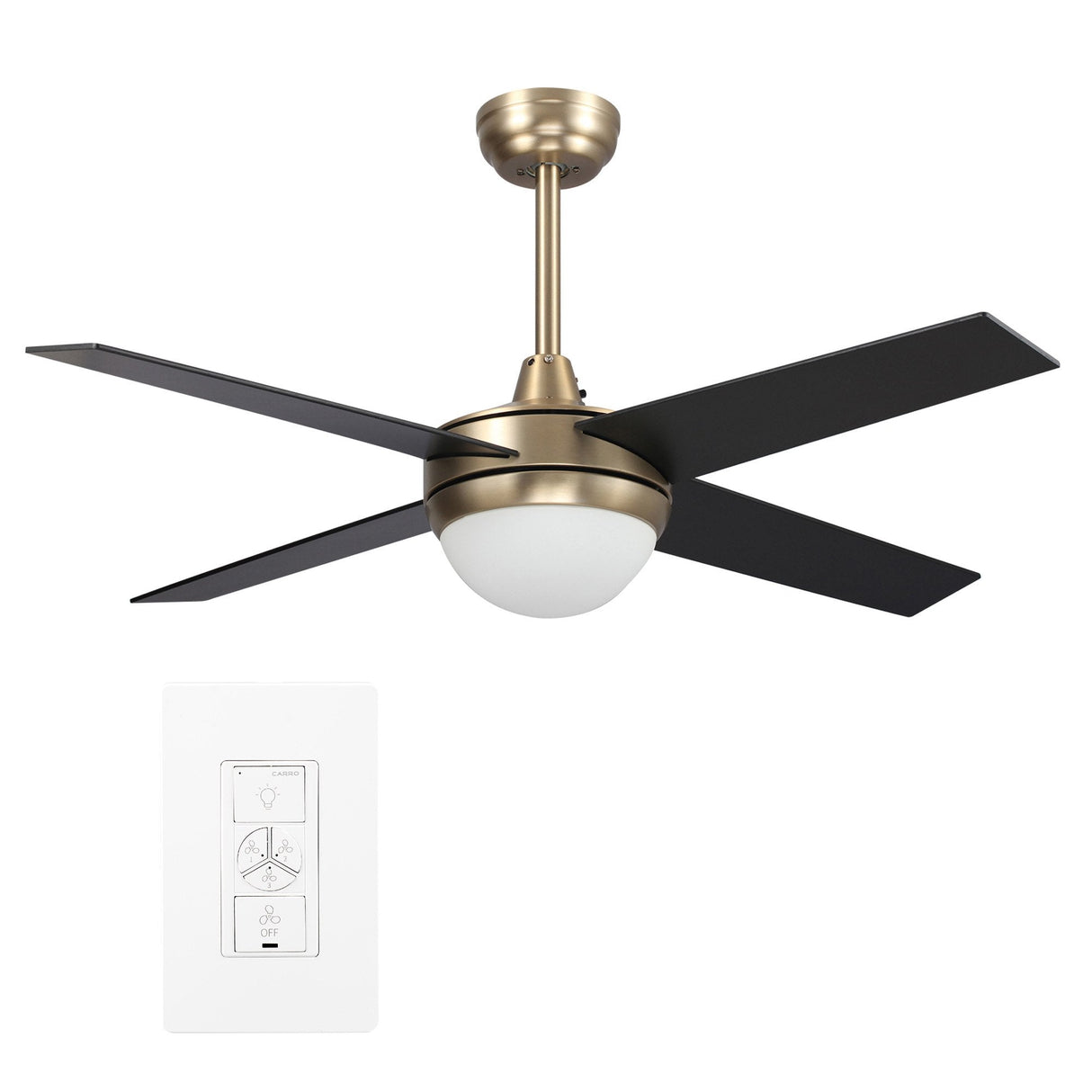 Nova 48" In. 4 Blade Smart Ceiling Fan with LED Light Kit Works with Wall control, Wi-Fi apps and Voice control via Google Assistant/Alexa/Siri